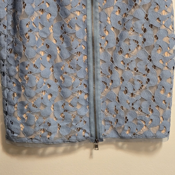 BcbgMaxazria Elegant Blue Lace Pencil  Skirt With Elastic Waistband Size Xs - Picture 6 of 11